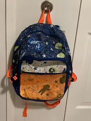 Galaxy Space Planets Astronauts Zipper Backpack School Book Bag • $6.79