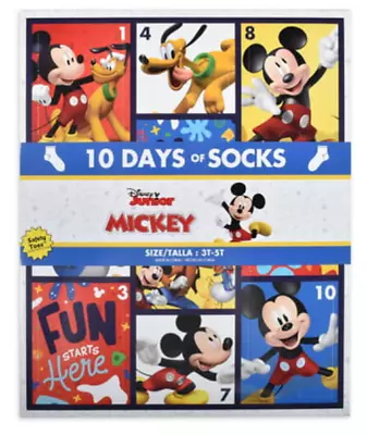 Mickey Mouse Toddler 10 Days Of Socks - 3T-5T 10 Pack • $14.99