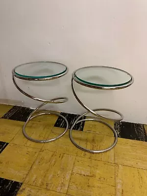 Vintage Pace Classic Chrome Coil Side Table 1970's MId-Century Modern • $500