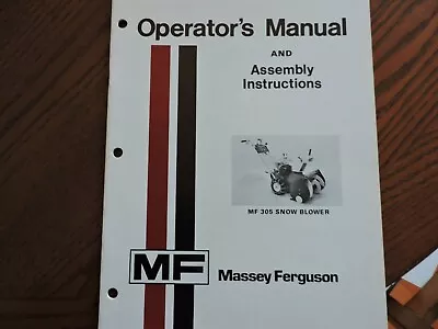 M F 305 Snow Blower Operators And Assembly Instructions • $6.99