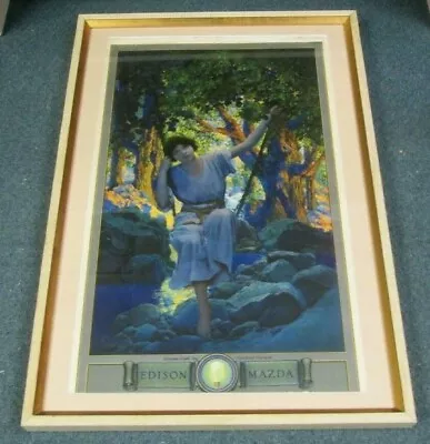 Rare Large  Maxfield Parrish Mazda Calendar Top Original Lithograph  Dream Light • $1250