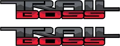 Pair Set Trail BOSS Bedside Decal For 19-23 Z71 Silverado 1500 2500 (Black Red) • $19.99