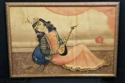 Persian Painting Dancer Musician Princess Zahra Khanum Qajar Dynasty Mostafa • $2150