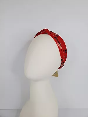  L. Erickson Red Floral Elastic Faux Knot Headband • $1.65