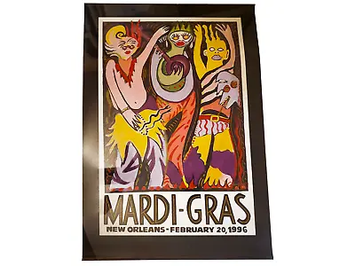 Vintage Madri Gras New Orleans 1996 Poster Artwork By Amzie Adams 25 X 23  HTF • $39.99