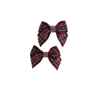 Pair Of Small Tartan Ribbon Hair Bow Small Alligator Clips Back To School 🇬🇧 • £1.99