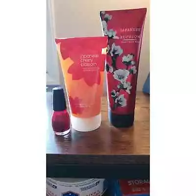 Bath & Body Works 2 Products Japanese Cherry Blossom Body Scrub Creamy Body Wash • $15