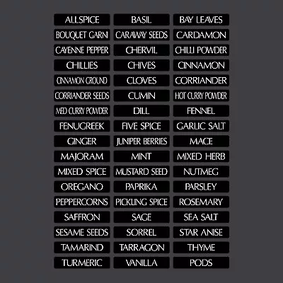 £2.69 • Buy 51 X Spice / Herb Storage / Demi Jar Labels Stickers Decals - 48mm X 10mm