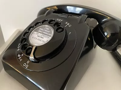 Original Vintage Retro 1970's GPO 706 Rotary Dial Black Telephone *Restored* • £38