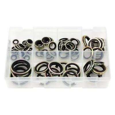 91Pcs Assorted Box Of Bonded Seal Washers Dowty Washers BSP  (1/8 - 1  BSP) • £21.99