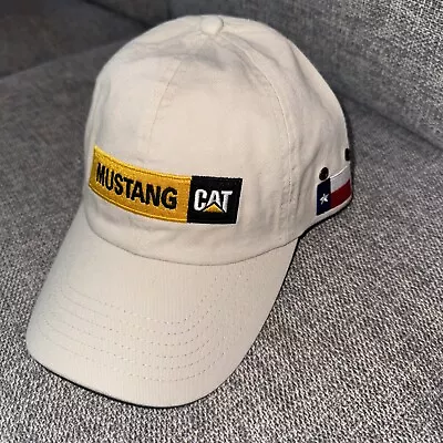 CAT Caterpillar Mustang Cat Equipment Texas Flag C Block Adjust Hat Cap • $18.88