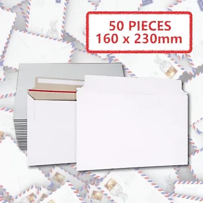 50x 300gsm A5 C5 01 160 X 230mm Semi Rigid Business CD Envelope Hard Tough Bag • $23.95