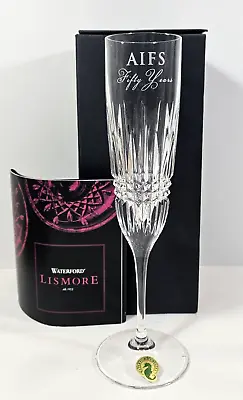 Waterford Crystal Lismore Diamond Fluted Champagne Glass Monogramed AIFS 50 Year • $30