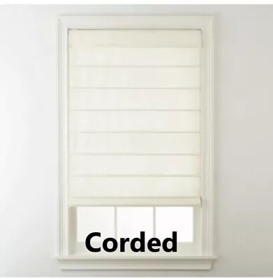 27 X 64 In Home Expressions Savannah Corded Roman Shade - Ivory • $24.99