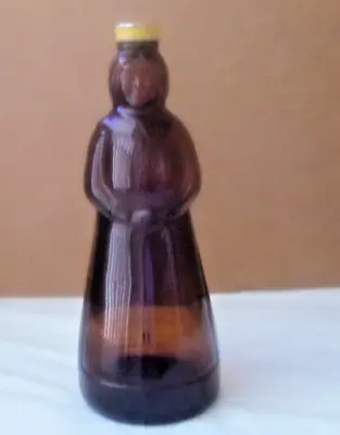 Vintage MRS BUTTERWORTH'S Amber Brown Glass Syrup Bottle Metal Cap Lid • $9