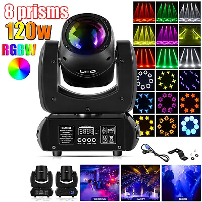 £89.99 • Buy 120W Gobo RGBW Moving Head Stage Lighting 8 Prisms LED Disco Bar DJ Light DMX512