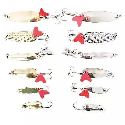 12x Metal Fishing Lures Sea Saltwater Trout Pike Perch Salmon Bass Tackle Kit • $20.51