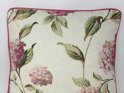 16  Laura Ashley Hydrangea Pink/Natural Cushion Cover Piped Bacall Cerise -Zip • £29.99
