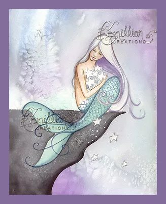 MAKING WISHES Mermaid Print From Original Painting By Camille Grimshaw Starfish • $10