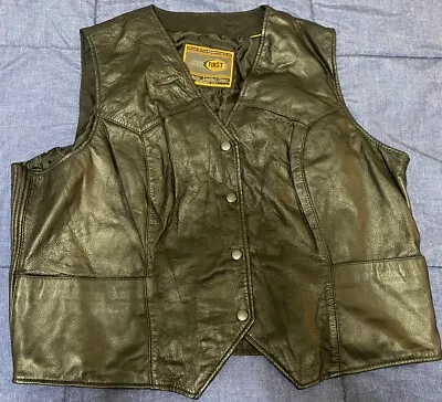 Leather Vest Motorcycle Used Nice Classic Leather Gear 3XL😎🔥 • $34.99