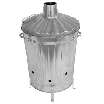 90 Litre Incinerator Galvanised Metal Garden Waste Rubbish Wood Fire Bin Burner • £29.99