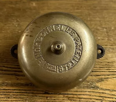 Antique Bronze Connell’s Patented 1872 Mechanical Doorbell With Spindle • $125