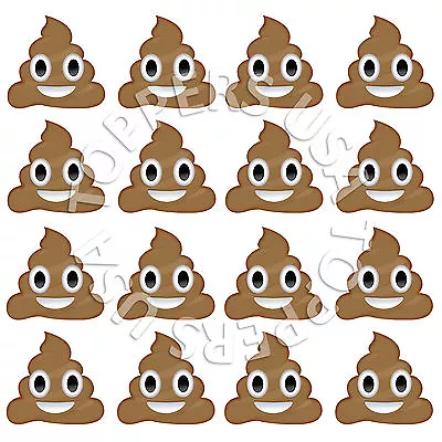 16x EDIBLE Emoji Poop Faces Emoticon Cupcake Toppers Wafer Paper 4cm (uncut) • $5.99