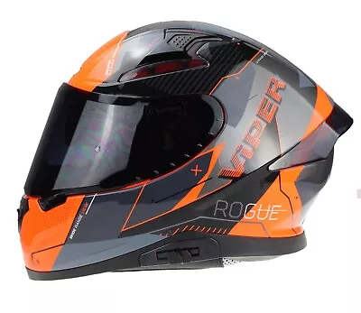 Viper Rs-v95 Full Face Acu Gold Dual Visor Motorcycle Helmet Rogue Orange • $124.36