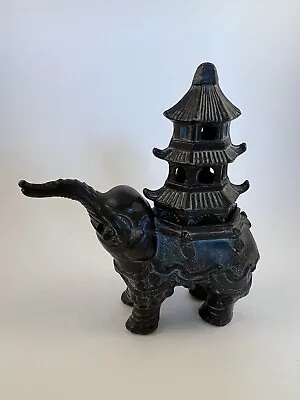 Antique Asian Cast Copper Elephant Tower Incense Burner • £15.27