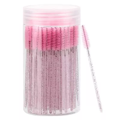 100 Pcs Disposable Mascara Wands Crystal Eyebrow Spoolies Brush For Eyelash Ext • $16.19