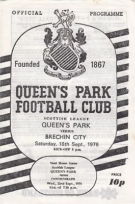 Queen's Park V Brechin City 1976/7 (18 Sep) • £2