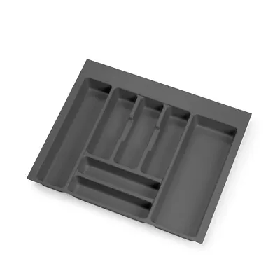 £21.69 • Buy Cutlery Plastic Tray Insert Organizer For Universal Kitchen Drawers, Anthracite