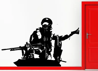 Wall Stickers Vinyl Decal Machine Gun Tank Military Army Decor (z2281) • $69.99