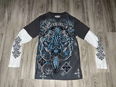 Vintage MMA Elite Thermal Shirt Men's Small Long Sleeve Skull Cross Y2k Tapout • $59.99