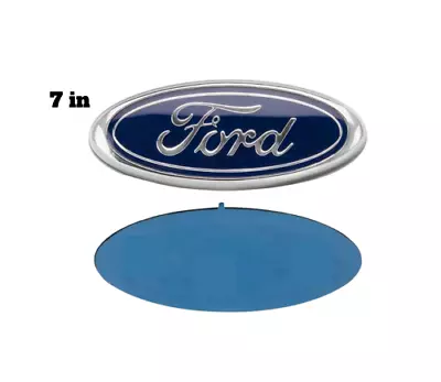 FORD BLUE & CHROME 2005-2014 F150 FRONT GRILLE/ TAILGATE 7 Inch Oval Emblem 1PC • $105.99