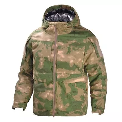 Men's Outdoor Tactical Jacket Winter Warm Heat Reflective Military Camo Hooded • $59.06