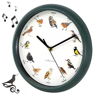 Chiming Bird Wall Clock Cuckoo Hanging Talking Singing Clock 12 Bird Species • £9.29