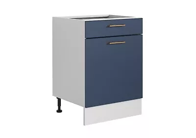 600 Kitchen Drawer Unit Cabinet 60cm Navy Dark Blue Base Copper Handle Nora • £184.95