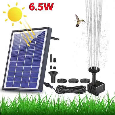 10V 6.5W Solar Powered Water Pump Garden Pool Pond Fish Aquarium Fountain Decor • £9.96