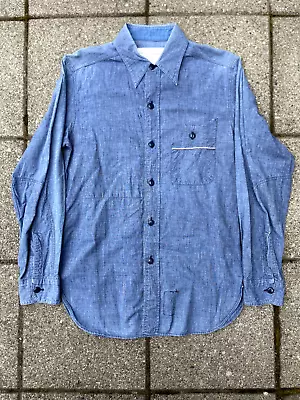 Mister Freedom X Sugar Cane Utility Chambray Button-Up Selvedge Blue Shirt Japan • $94.50