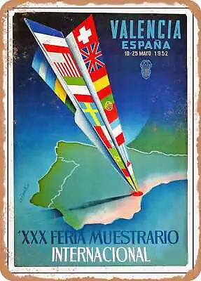 METAL SIGN - 1952 Valencia International Sample Fair Vintage Ad • $21.95