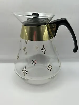 Vintage Pyrex Corning Atomic Star Burst Coffee Pot Carafe 4 Cup Heat Proof Glass • $39.50