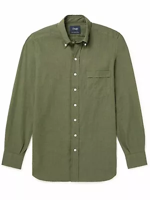 Drake's Green Flannel Shirt • $99