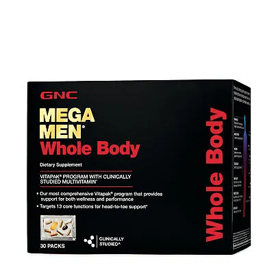 GNC Mega Men Whole Body Vitapak 30 Pack. --NEW SEALED --EXPIRY 06/2025 • $72.99