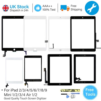 £13.99 • Buy For IPad 2/3/4/5/6/7/8/9 Mini Air 1/2 Touch Screen Replacement Glass Digitizer