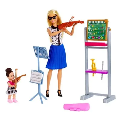 NEW Barbie & Kelly Music Teacher Violin Flute Trumpet You Can Be Anything  2018 • $39.99