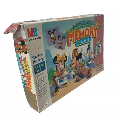 Mickey Mouse Memory Game By Milton Bradley Vintage 1990 Missing One Tile Classic • $7.84