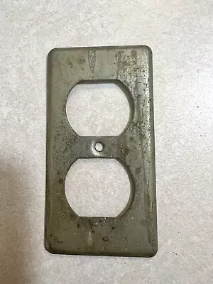 Vintage Silver Metal Outlet Cover Plate Unique Small Size 2” X 4” Salvaged Find • $11.95