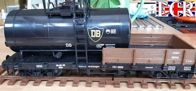 G SCALE 45mm GAUGE TRUCK TANKER WORKS BROWN WAGON FLATBED RAILWAY TRAIN TRUCK • £49.95