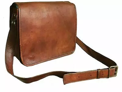 School Briefcase Bag For Men Leather Vintage Messenger Shoulder Satchel Laptop  • $52.25